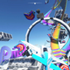 Colorful chaos as rainbow-colored Mario Kart tracks are modded into Flight Simulator.